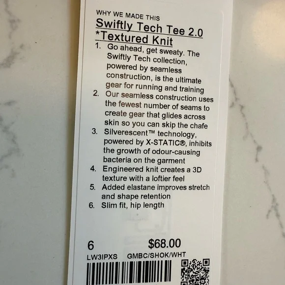 NWT- Swiftly Tech Tee 2.0 - Textured knit - 6 - Picture 4 of 4